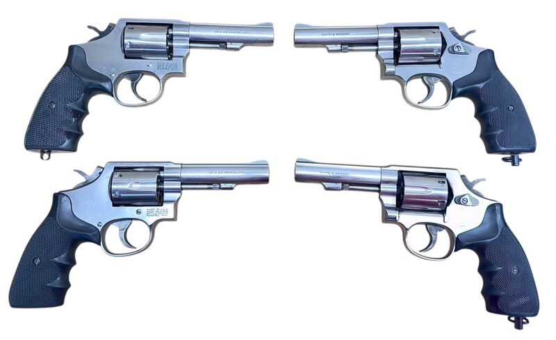 Smith & Wesson Model 64-5 Polymer grips, stainless steel, heavy target 4" barrel .38Spl VG-EX condition