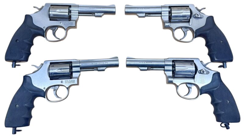 Smith & Wesson Model 64-6 Polymer grips, stainless steel, heavy target 4" barrel .38Spl VG-EX Condition