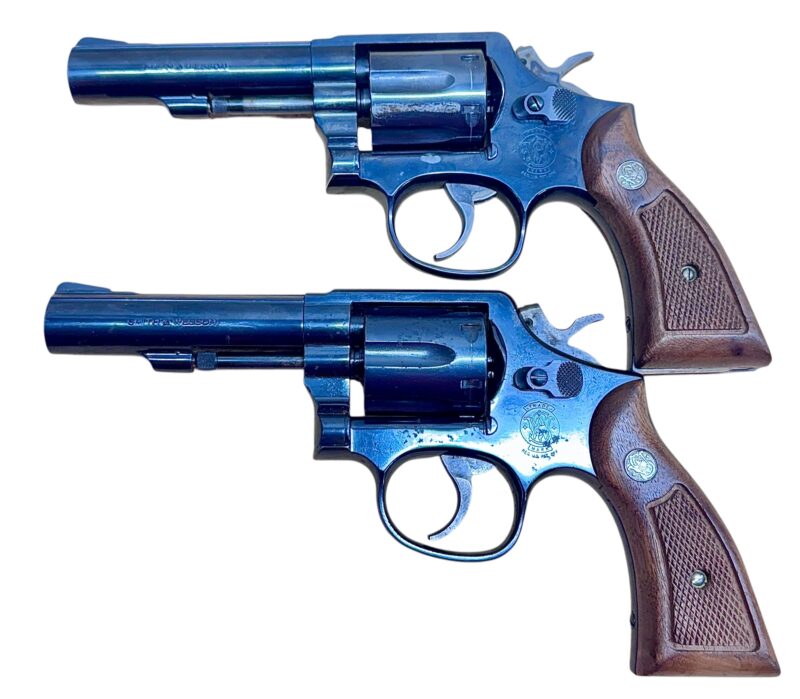 Smith & Wesson Model 10-10 Wood grips, blued, 4" heavy barrel .38Spl VG condition - Image 3