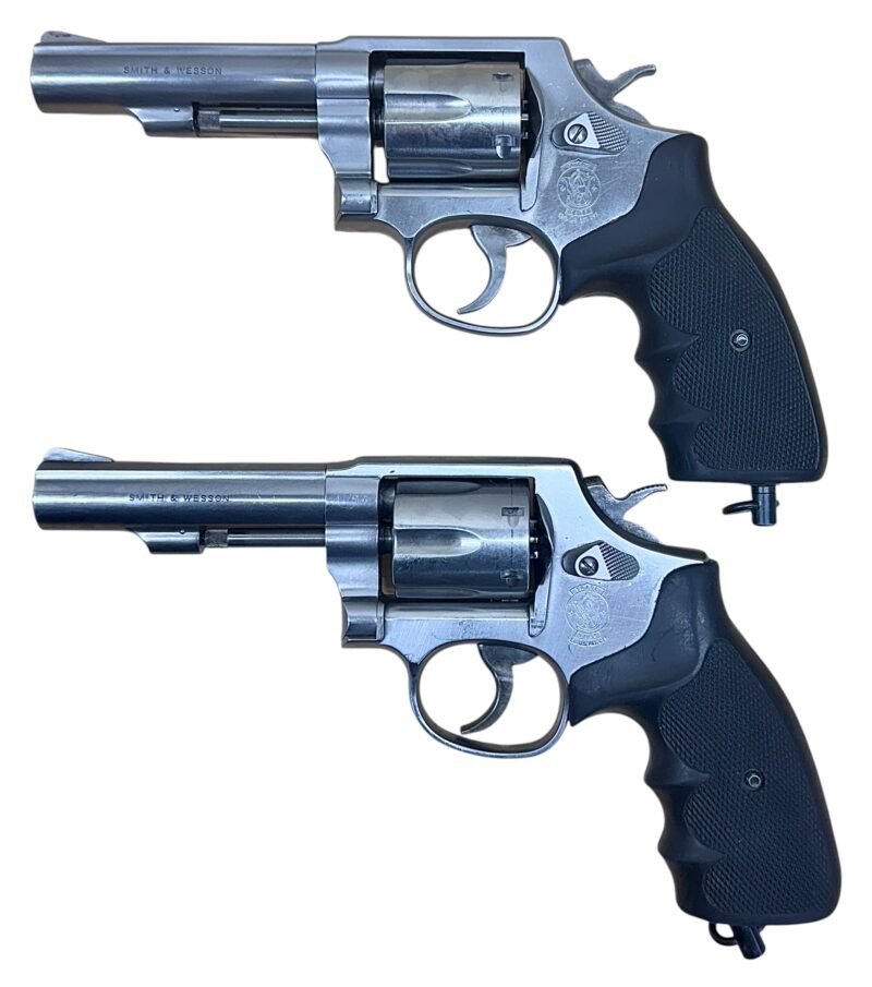 Smith & Wesson Model 64-6 Polymer grips, stainless steel, heavy target 4" barrel .38Spl VG-EX Condition - Image 2