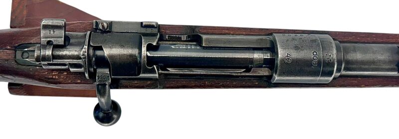 Mauser K98 K Original German WWII DOU 42 Matching TG, floor plate, bands, rear sight - Image 3