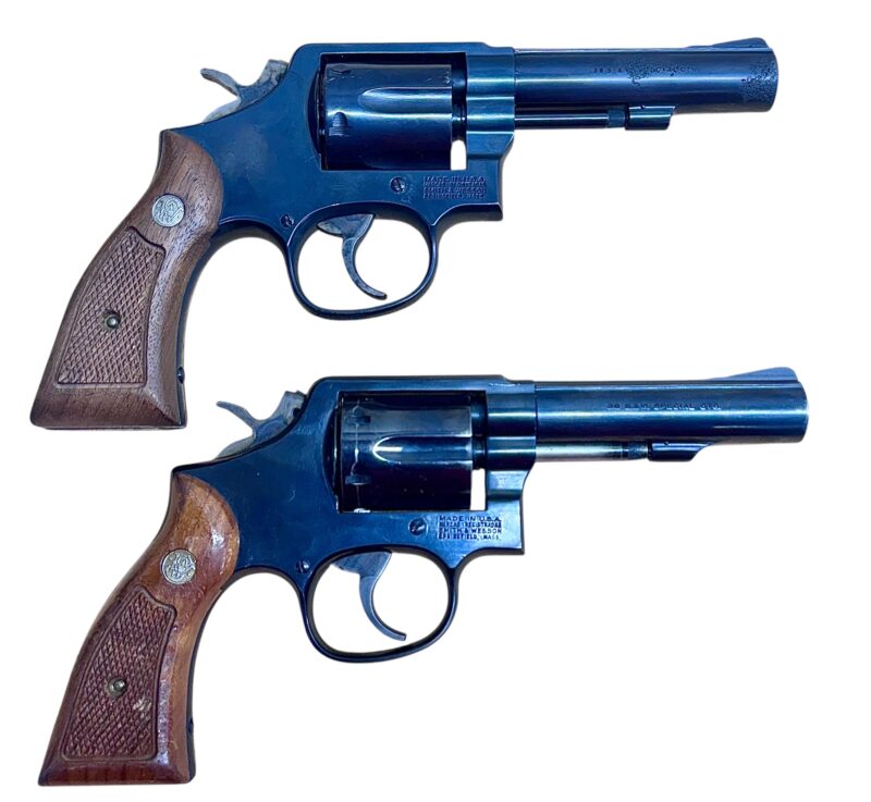 Smith & Wesson Model 10-10 Wood grips, blued, 4" heavy barrel .38Spl VG condition - Image 4