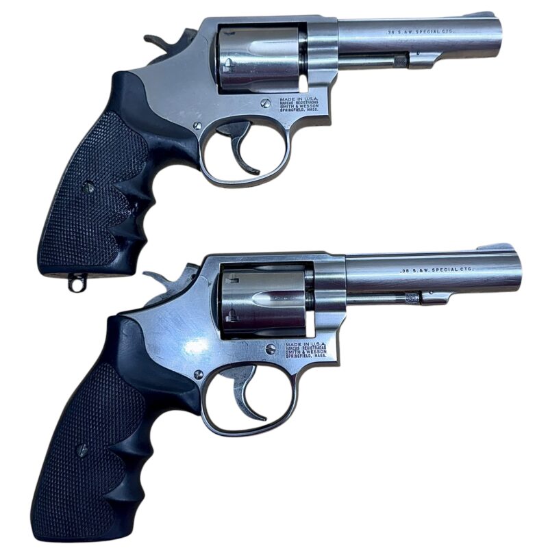 Smith & Wesson Model 64-5 Polymer grips, stainless steel, heavy target 4" barrel .38Spl VG-EX condition - Image 3