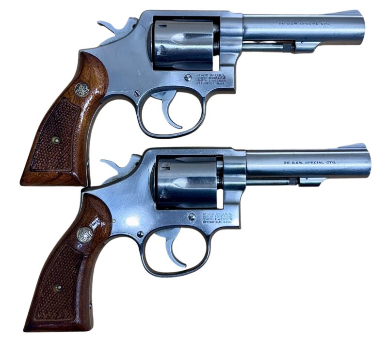 Smith & Wesson Model 64-5 wood grips, stainless steel, heavy target 4" barrel .38Spl VG-EX condition - Image 3