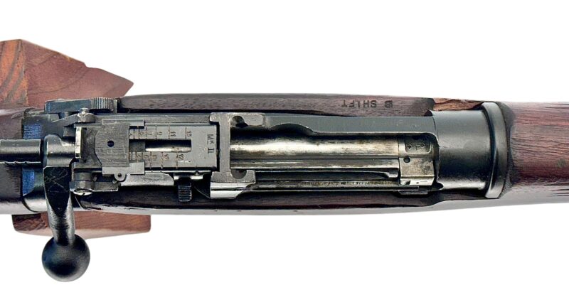 Navy Arms Enfield #4 Mk 1 .303 World War II French Resistance 1944 dated "AU",“PP” & “FTR” marked non-matching bolt VG Condition PP 0886 - Image 10
