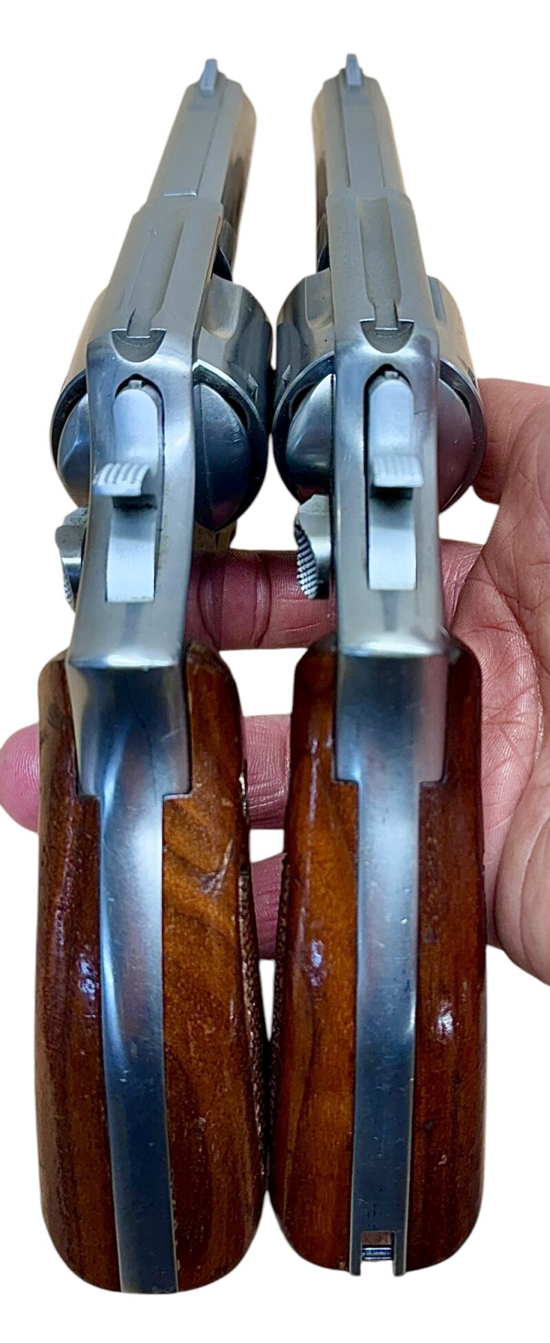Smith & Wesson Model 64-5 wood grips, stainless steel, heavy target 4" barrel .38Spl VG-EX condition - Image 5