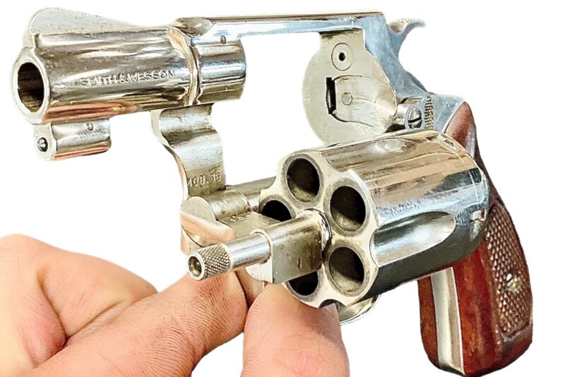 Smith & Wesson Model 36 Revolver Nickel 38 Special 2 inch Round Butt J638992 - Image 6