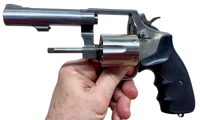 Smith & Wesson Model 64-5 Polymer grips, stainless steel, heavy target 4" barrel .38Spl VG-EX condition - Image 6