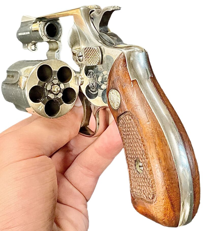 Smith & Wesson Model 36 Revolver Nickel 38 Special 2 inch Round Butt J638992 - Image 7