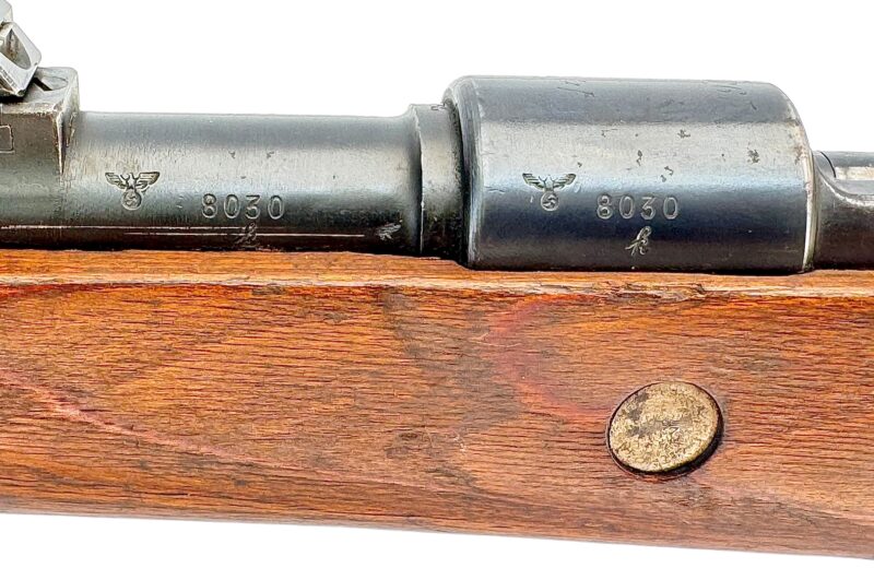 Mauser K98 K Original German WWII 147 1939 Matching Bolt handle, TG, Bands - Image 9