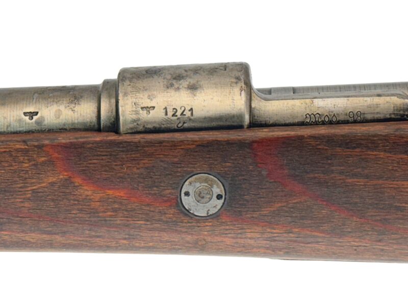 Mauser K98 K Original German WWII CE 43 Matching Bolt handle, TG, Bands, rear sight - Image 9