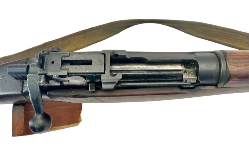 Navy Arms Enfield #4 Mk 1* .303 World War II French Resistance1944 Dated "BS" and "PP" marked non-matching serial number bolt PP 0935 - Image 16