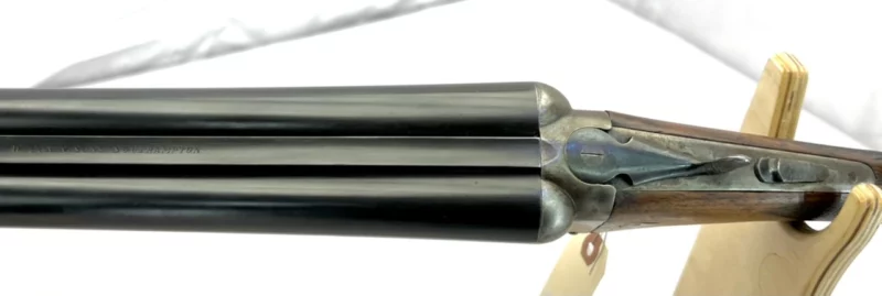 side by side 12ga shotgun British W. Cox and Sons Extractor Boxlock SN 2025 - Image 9