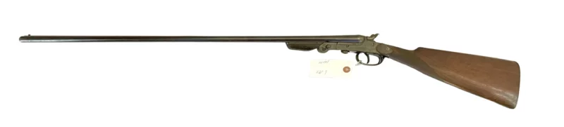 Belgium 410 side by side shotgun external hammer, fold-over “poacher’s gun”. 2219 - Image 3