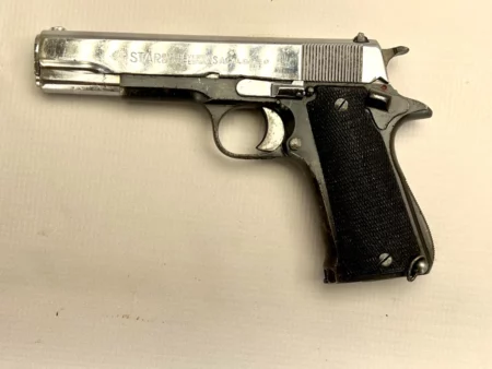 Star Model B 9mm pistol blued Grade 1 2-tone nickel finish 9mm para