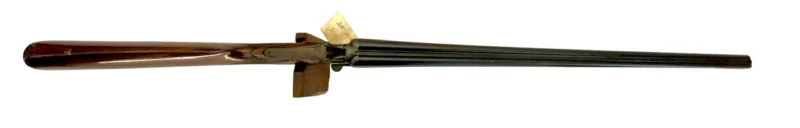 Belgium 410 side by side shotgun external hammer, fold-over “poacher’s gun”. 36920 - Image 4
