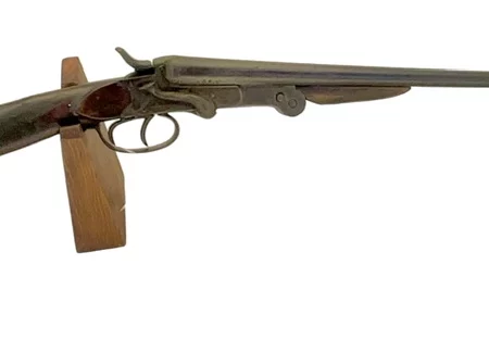 Belgium 410 side by side shotgun external hammer, fold-over “poacher’s gun” 3642