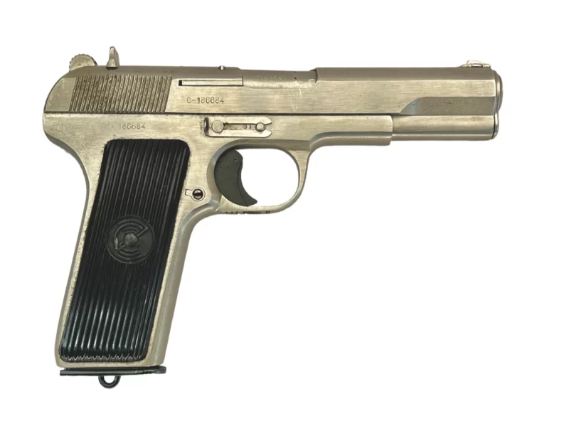 Zastava M57 Tokarev pistol factory nickel finish, VG condition, 7.62x25 with magazine SN 186684 - Image 2