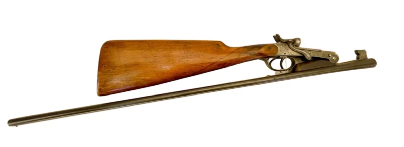 Belgium 410 side by side shotgun external hammer, fold-over “poacher’s gun” 36344 - Image 5