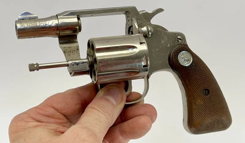 Colt Detective Special revolver 2" nickel .38 Spl., 2nd Issue 1956 Mfg SN 683876 - Image 7