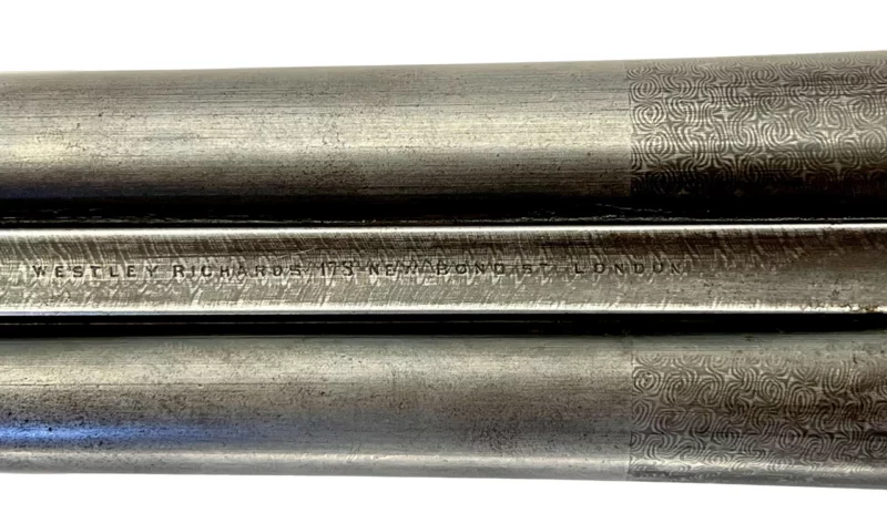British Side by Side 12ga shotgun Westley Richards Boxlock Gold Letter - Image 12