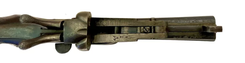 Belgium 410 side by side shotgun external hammer, fold-over “poacher’s gun”. 2219 - Image 6
