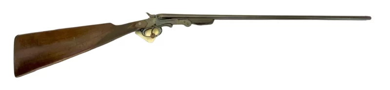 Belgium 410 side by side shotgun external hammer, fold-over “poacher’s gun”. 2219