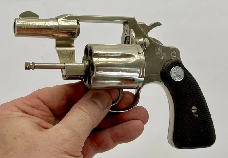 Colt Detective Special revolver 2" nickel .38 Spl., 2nd Issue 1964 Mfg SN 877743 - Image 7