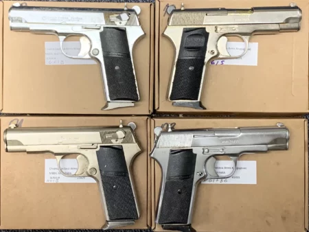 ZASTAVA M88A 9MM PISTOL NICKEL GRADE 1, POLYMER GRIPS, WITH MAGAZINE
