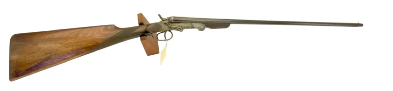 Belgium 410 side by side shotgun external hammer, fold-over “poacher’s gun” 36934