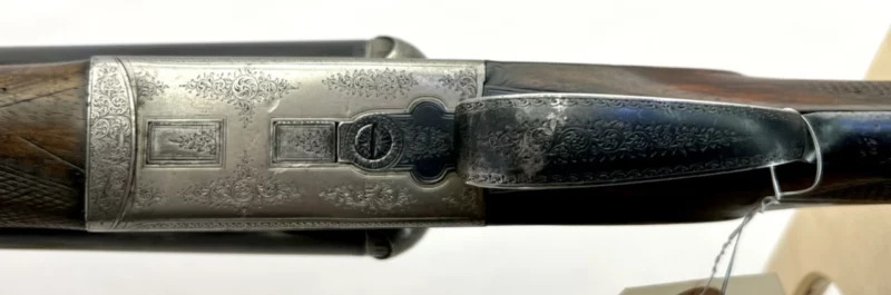 side by side 12ga shotgun British Daniel Fraser and Co. Extractor Boxlock SN 2025 - Image 10