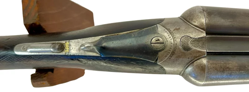 British Side by Side 12ga shotgun Westley Richards Boxlock Gold Letter - Image 5