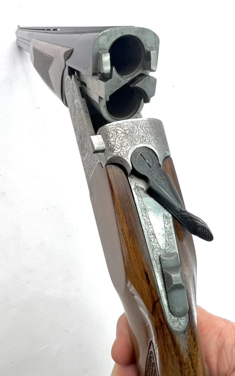 Over under 12ga shotgun Spanish manufacture SN 59382 - Image 8