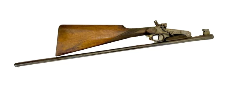 Belgium 410 side by side shotgun external hammer, fold-over “poacher’s gun” 36934 - Image 8