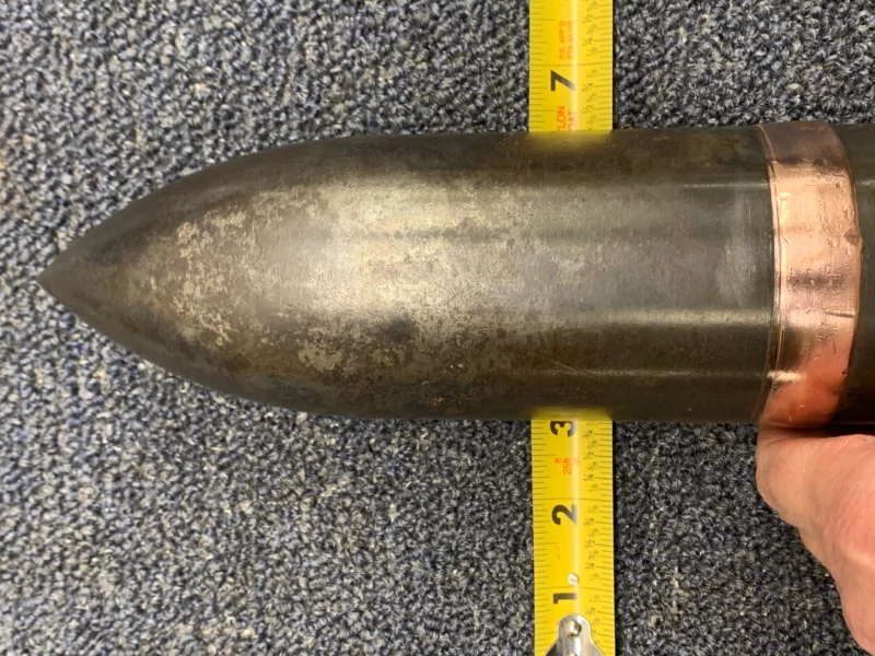 ORIGINAL 3" HOTCHKISS-TYPE ARTILLERY SHELL (INERT) 1890's - Image 4