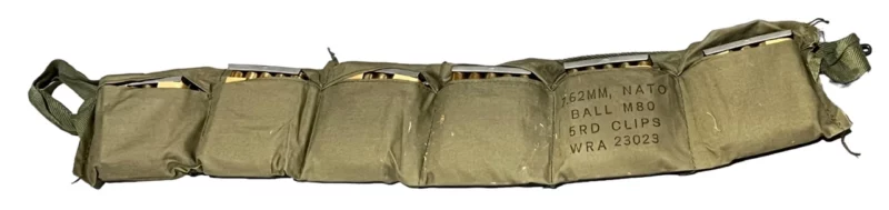 .308 M80 ball ammo 60 round bandoleer on stripper clips,