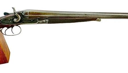 British Made 12 Gauge Hammer Shotgun by Milburn & Son Damascus barrels