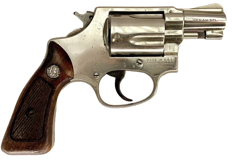 Smith & Wesson Model 36 revolver 2” .38Spl Nickel SN J261989: - Image 3