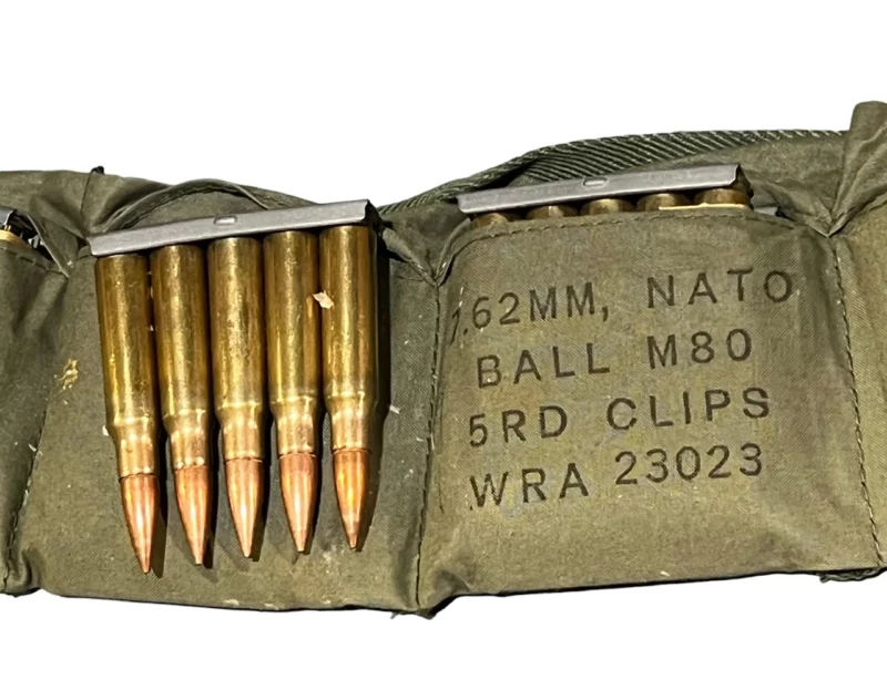 .308 M80 ball ammo 60 round bandoleer on stripper clips, - Image 2