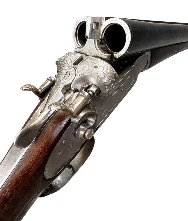 Coach Gun 18.75" .12 gauge Side by Side Spanish Pistol Grip External Hammers - Image 2