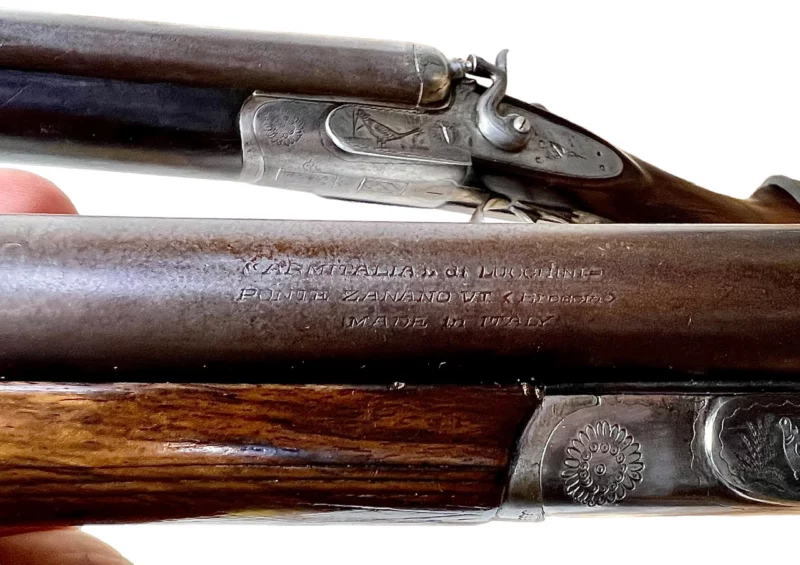 Coach Gun 18.75" .12 gauge Side by Side Italian Pistol Grip External Hammers - Image 3