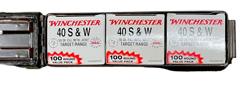 .40 Smith & Wesson ammo Winchester 165gr. FMJ 300rds with free ammo can