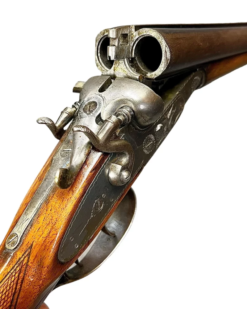 Coach Gun 18.75" .12 gauge Side by Side Italian Pistol Grip External Hammers - Image 2