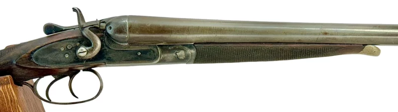 British Made 12 Gauge Hammer Shotgun by Milburn & Son Damascus barrels - Image 2