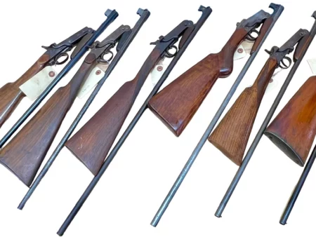 BELGIUM 410 SINGLE SHOT SHOTGUN EXTERNAL HAMMER, FOLD-OVER “POACHER’S GUN”