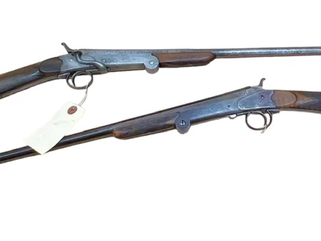 BELGIUM 410 SINGLE SHOT SHOTGUN EXTERNAL HAMMER, FOLD-OVER “POACHER’S GUN” SKELETON STOCK