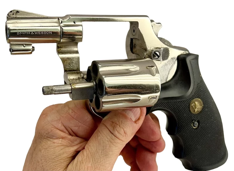 Smith & Wesson Model 36 revolver 2” .38Spl Nickel SN:J261810 - Image 5