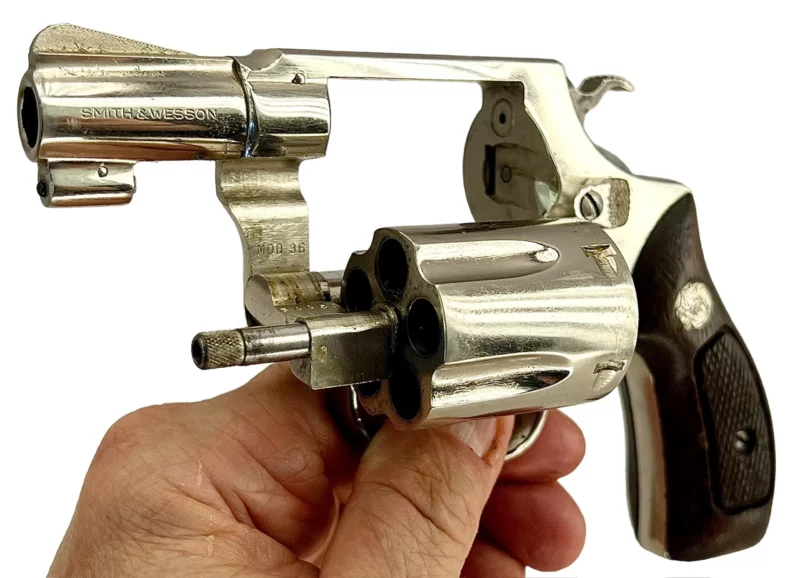Smith & Wesson Model 36 revolver 2” .38Spl Nickel SN: J493317 - Image 5