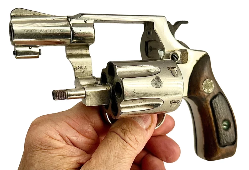 Smith & Wesson Model 36 revolver 2” .38Spl Nickel SN:J552738 - Image 5