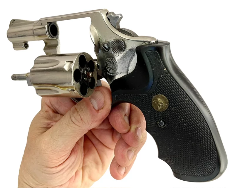 Smith & Wesson Model 36 revolver 2” .38Spl Nickel SN:J261810 - Image 6